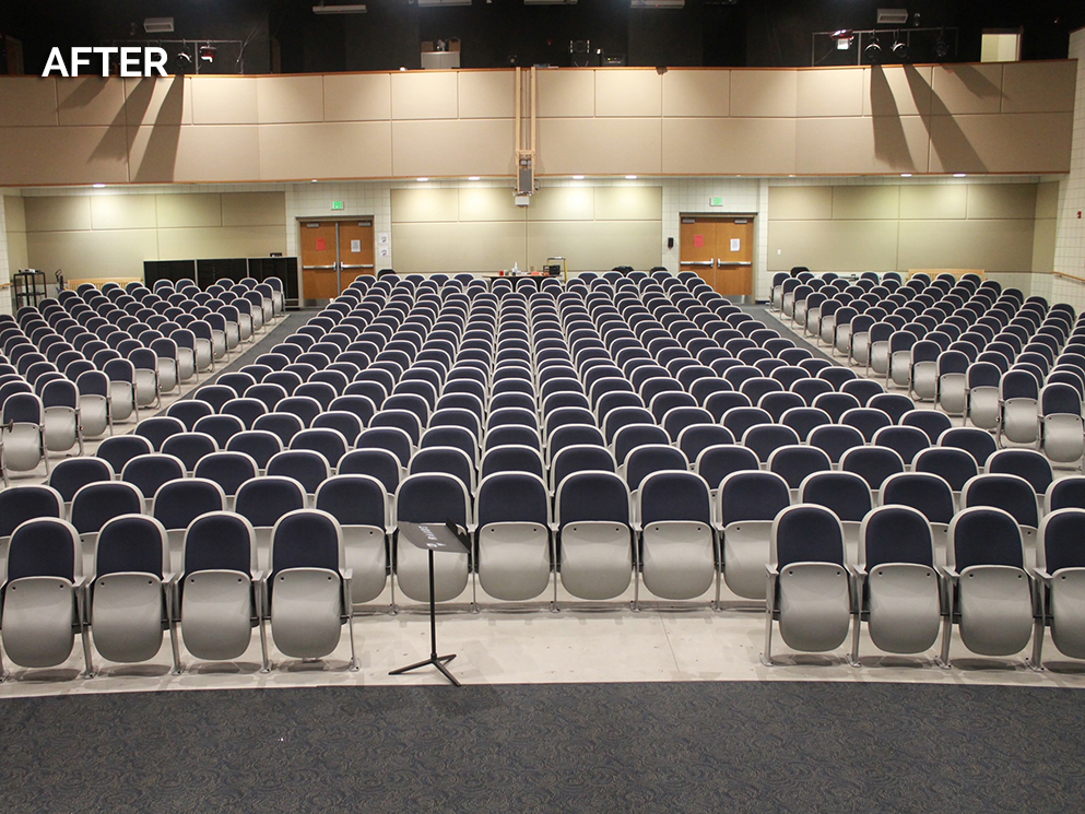 Owen Valley High School auditorium after RETRO Series installation