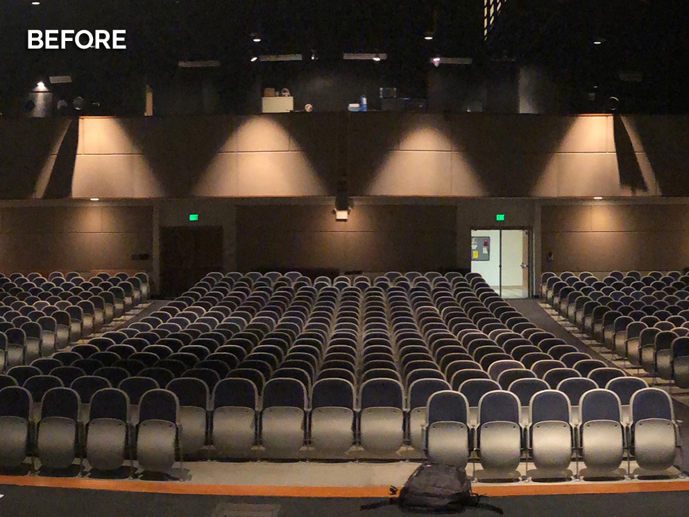 Owen Valley High School auditorium before RETRO Series installation