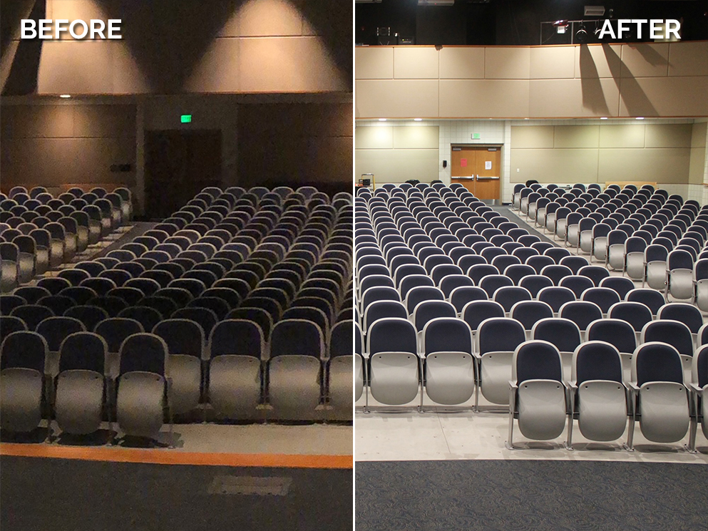 Owen Valley High School Vor und nach der Installation der Canto USA Retro-Serie Foto