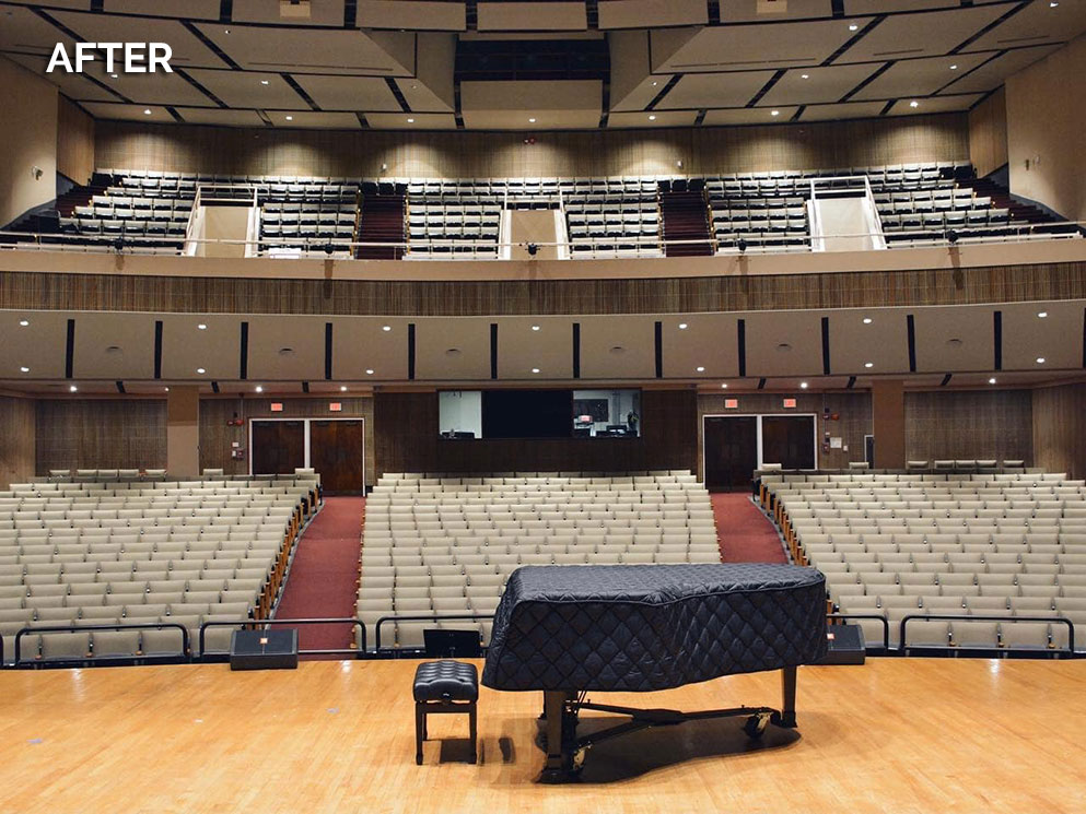 After Canto USA RETRO Series houselight installation at Theater of the Arts UDC