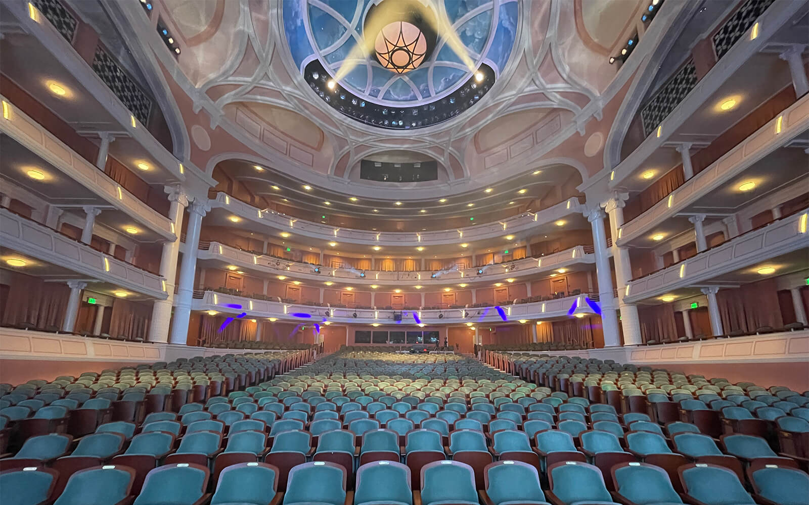 Charleston Gaillard Center auditorium with seating and lit ceiling